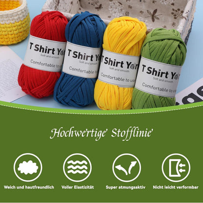Häkelgarn-Set mit 4 Rollen DIY Zubehör in Olivgrün