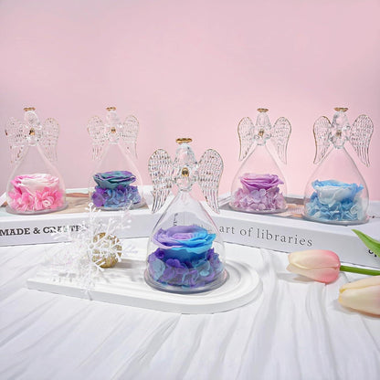 Handgefertigte Ewige Rose Engel Glaskuppel Geschenkbox Mama Muttertag