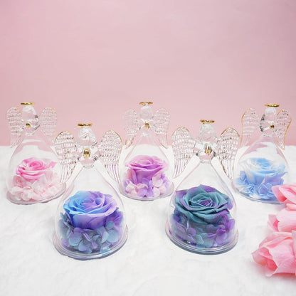 Handgefertigte Ewige Rose Engel Glaskuppel Geschenkbox Mama Muttertag
