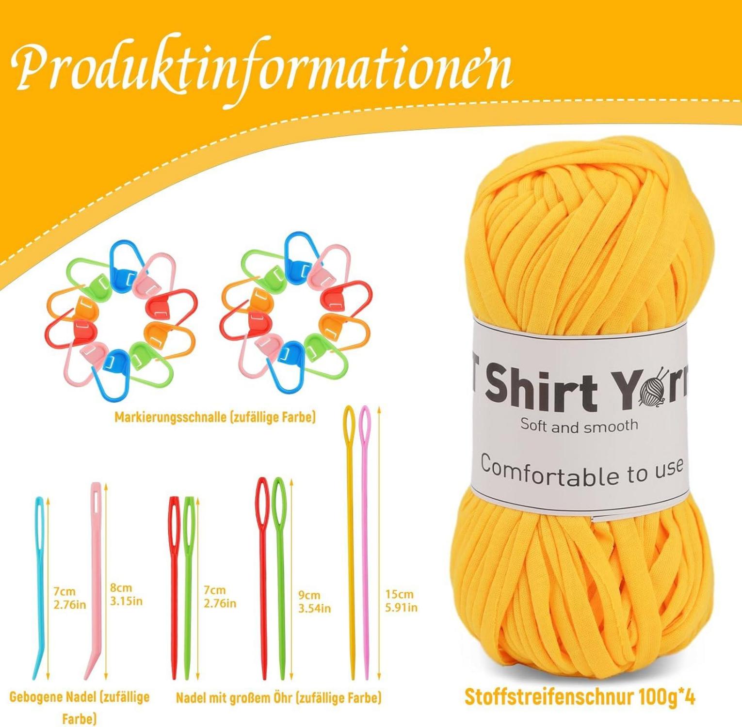 4er-Pack T-Shirt-Garn-Set 100g Häkelgarn