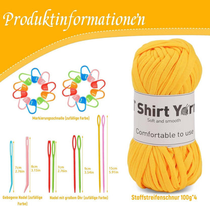 4er-Pack T-Shirt-Garn-Set 100g Häkelgarn