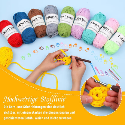 4er-Pack 100 g T-Shirt-Garn-Set zum Stricken, weiches