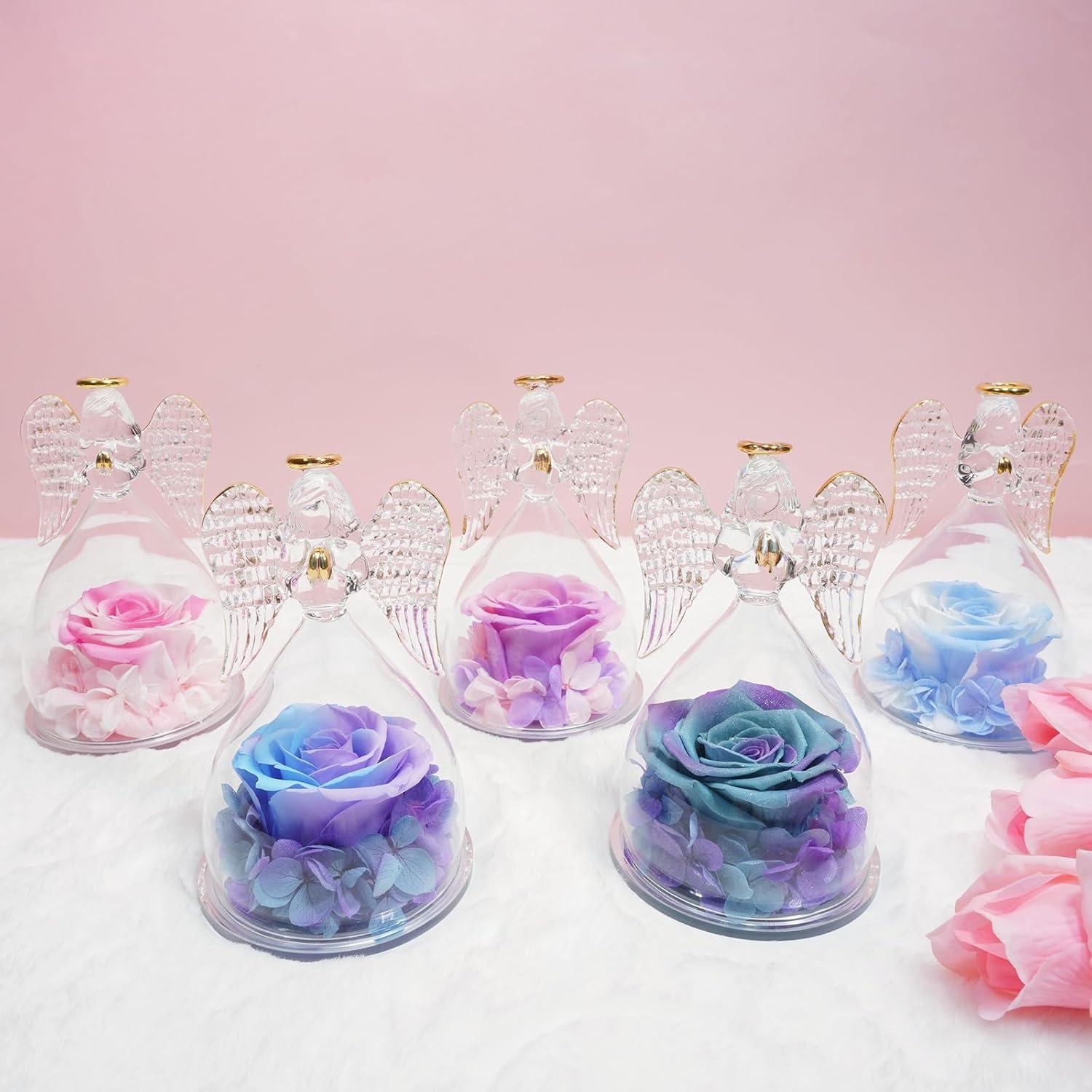 Handgefertigte Ewige Rose Engel Glaskuppel Muttertagsgeschenk
