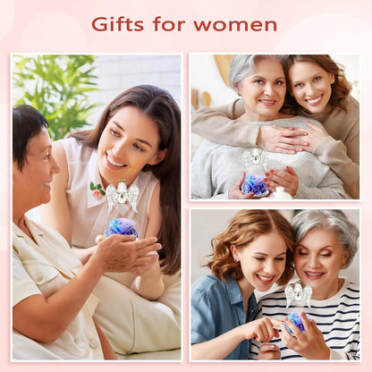 Sunia Ewige Rose Engel Figur Muttertag Geburtstagsgeschenk Blau