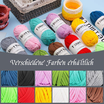 4er-Pack 100g T-Shirt-Garn-Set Baumwollgarn Häkelgarn-Set, weiches