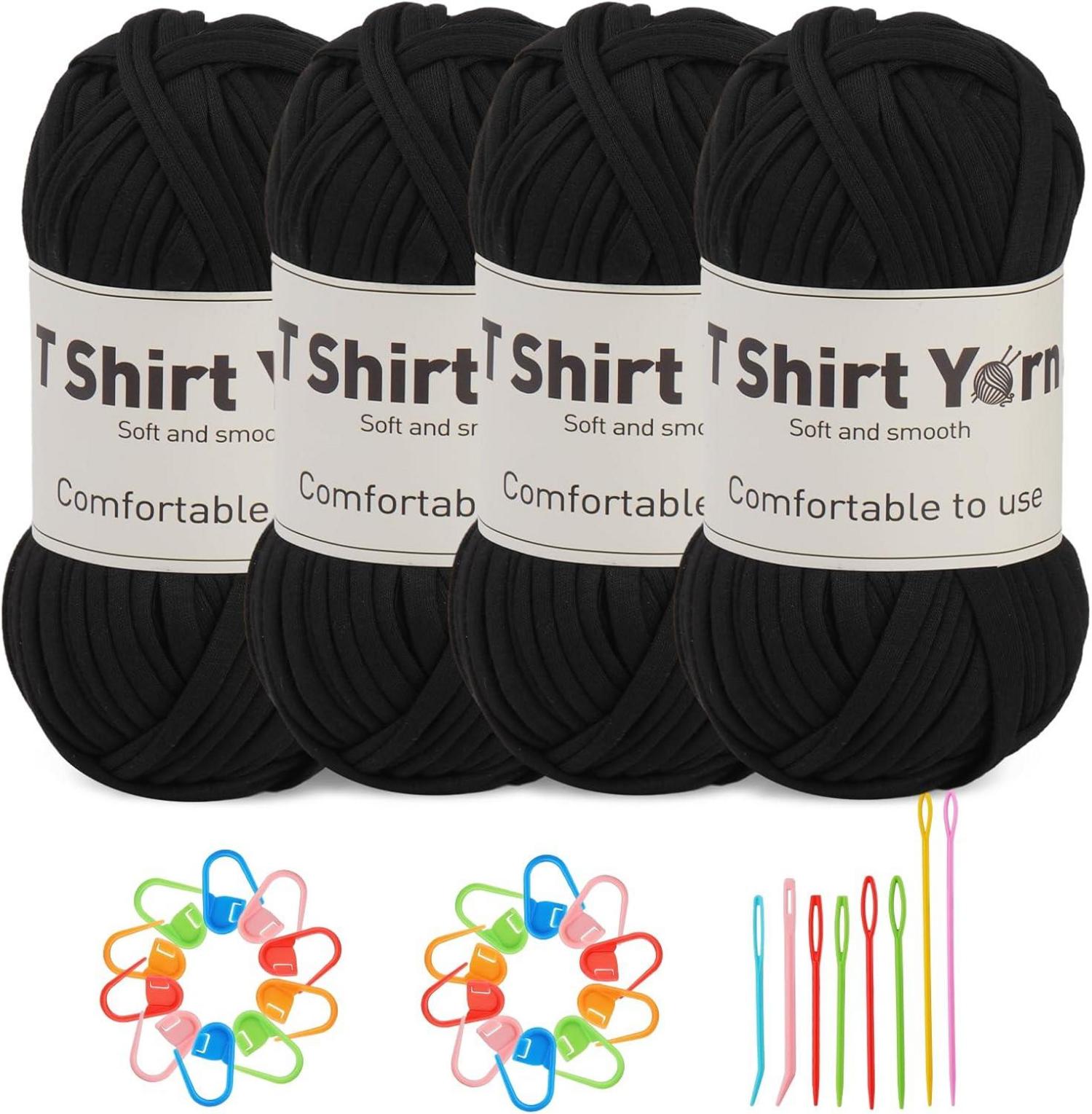 T-Shirt-Garn-Set 4er-Pack Strickgarn Baumwolle Häkelgarn Set