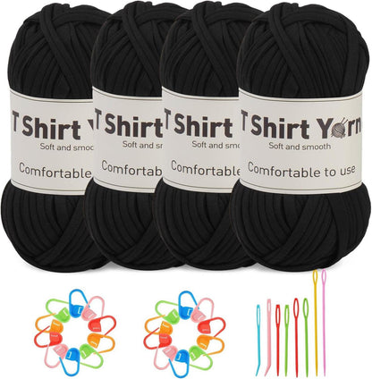 T-Shirt-Garn-Set 4er-Pack Strickgarn Baumwolle Häkelgarn Set