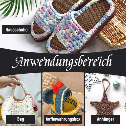 4er-Pack 100 g T-Shirt-Garn-Set Schwarz Baummwollgarn Strickgarn