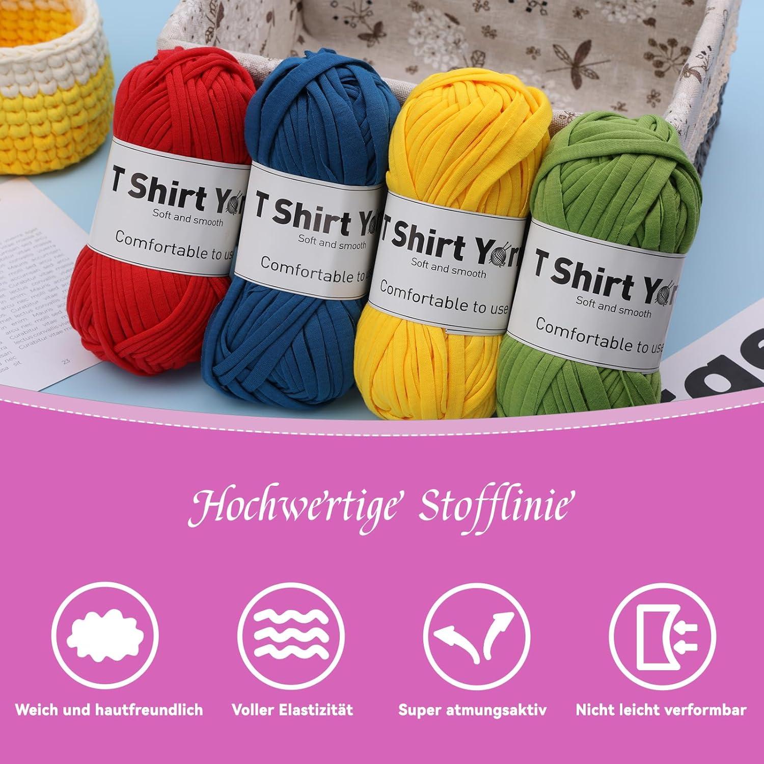 100g Baumwoll-Häkelgarn Set 4er-Pack lila - Strickgarn-Set, Webzubehör
