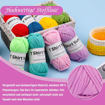 Doxiru 4er-Pack 100 g T-Shirt-Garn-Set in Lila