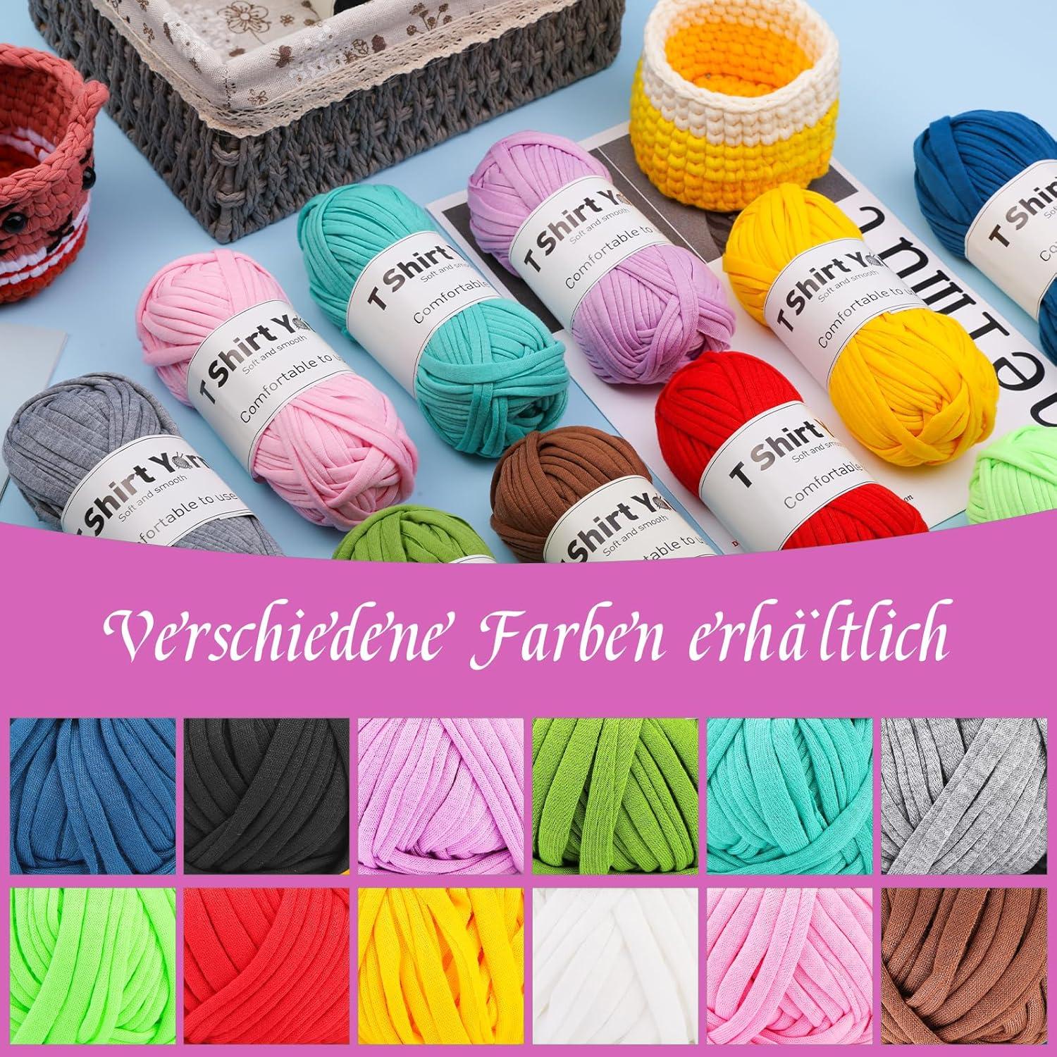 100g T-Shirt-Garnset 4er-Pack lila Häkel-Strickgarn Baumwolle