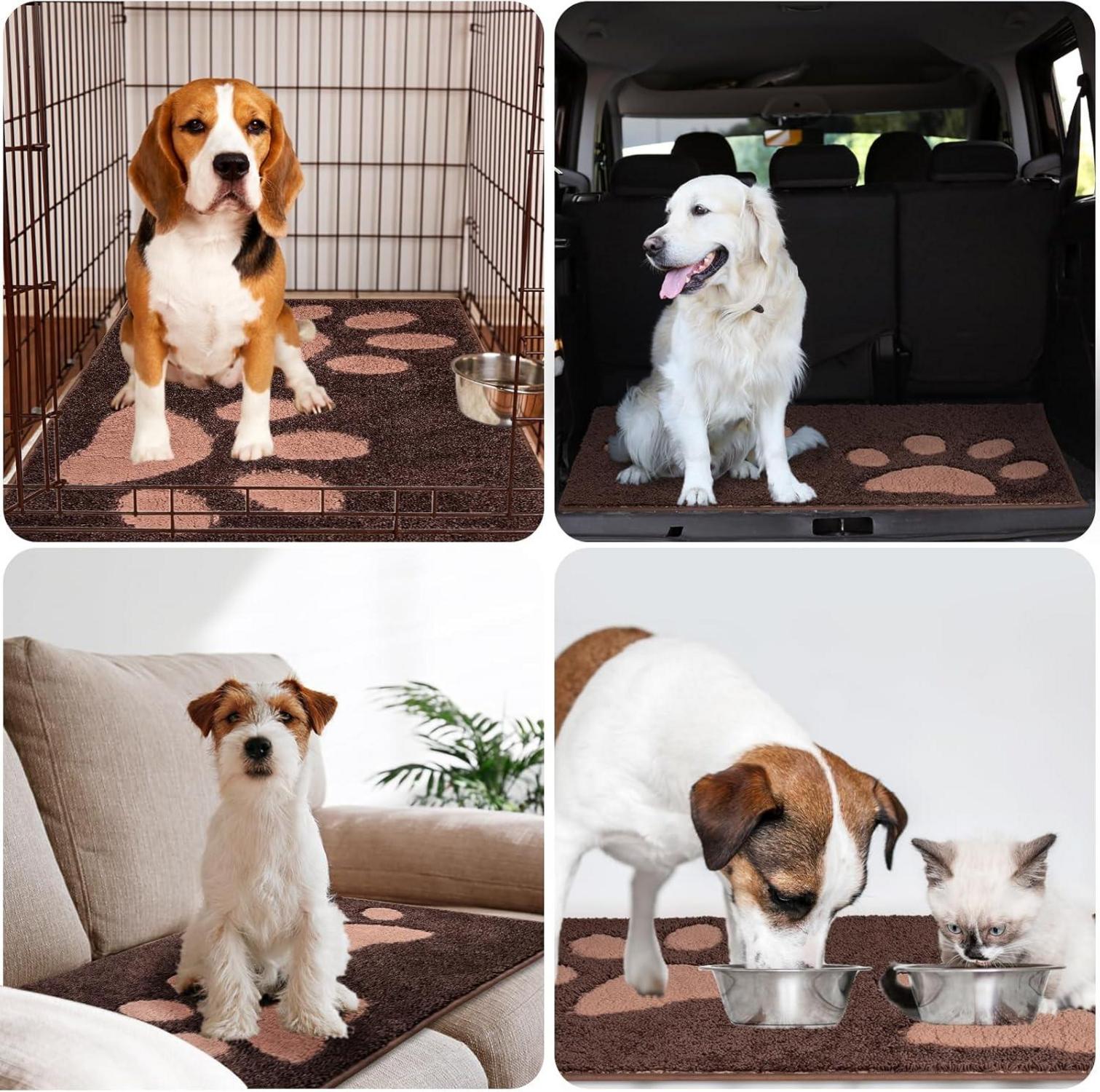 FCSDETAIL Schmutzfangmatte waschbar 80x120cm Braun für Hund Eingang
