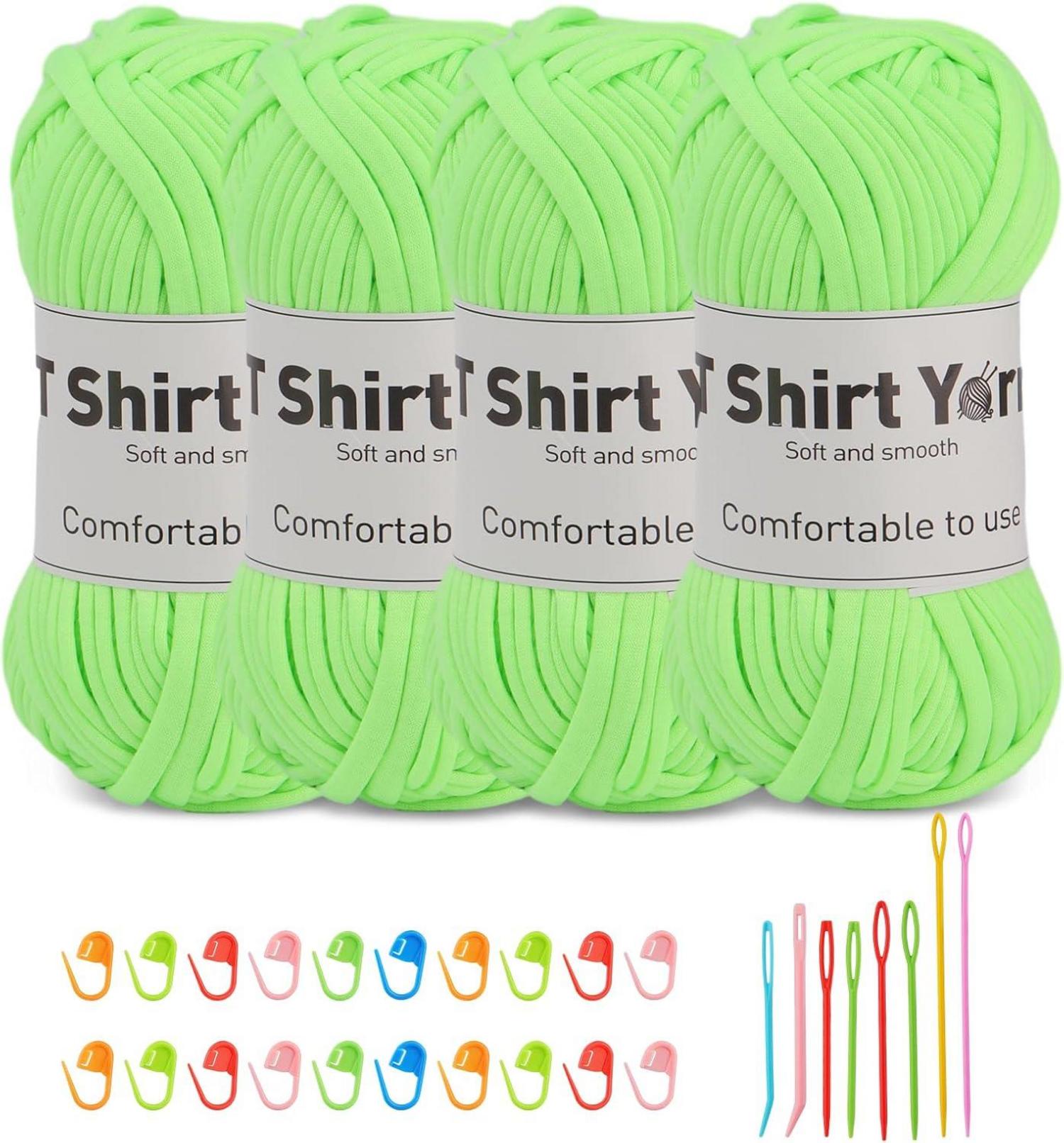 Doxiru 4er-Pack T-Shirt-Garn Set Baumwollgarn Häkelgarn-Set Webzubehör