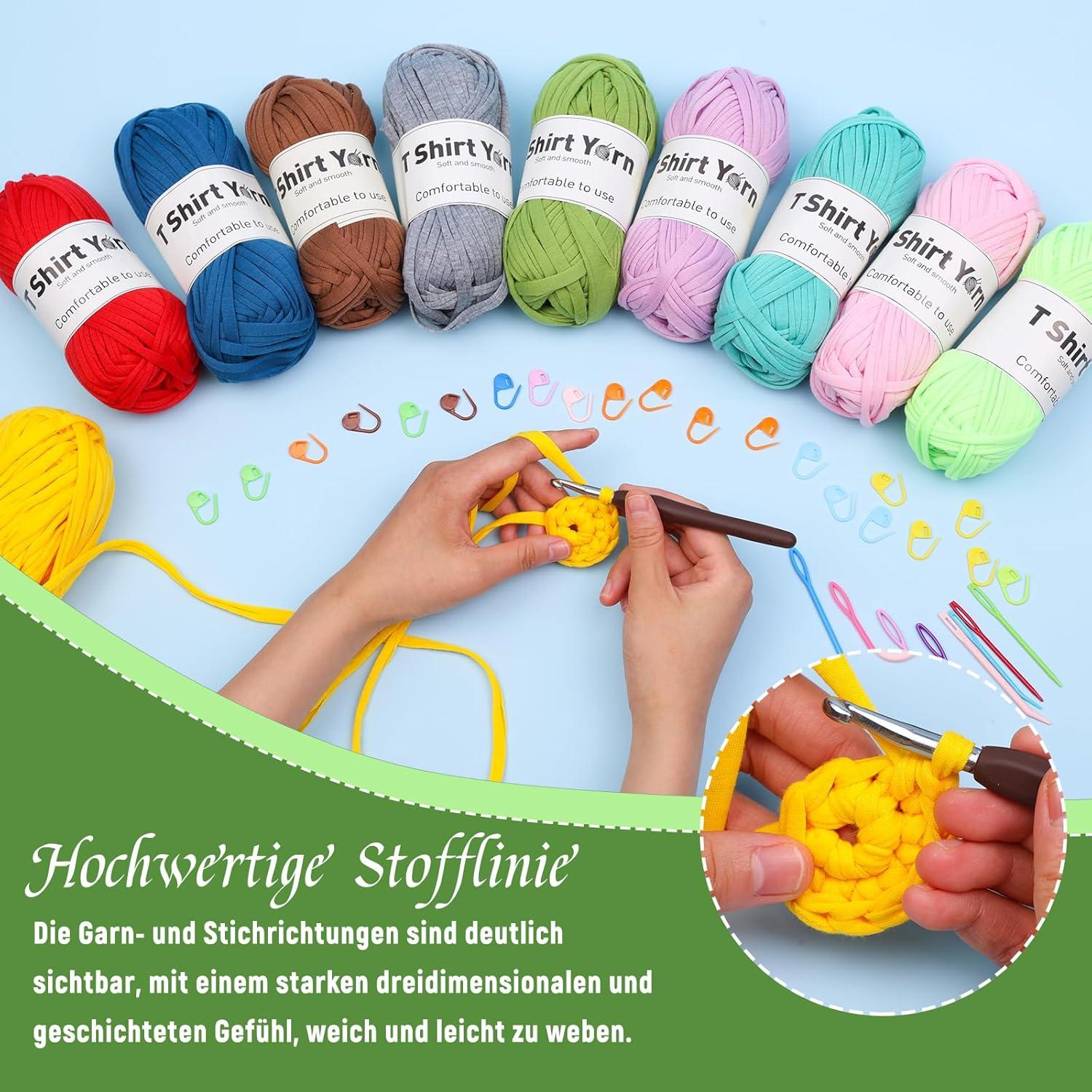 4er-Pack Häkelgarn-Set 100g T-Shirt-Garn Baumwolle weich in grün