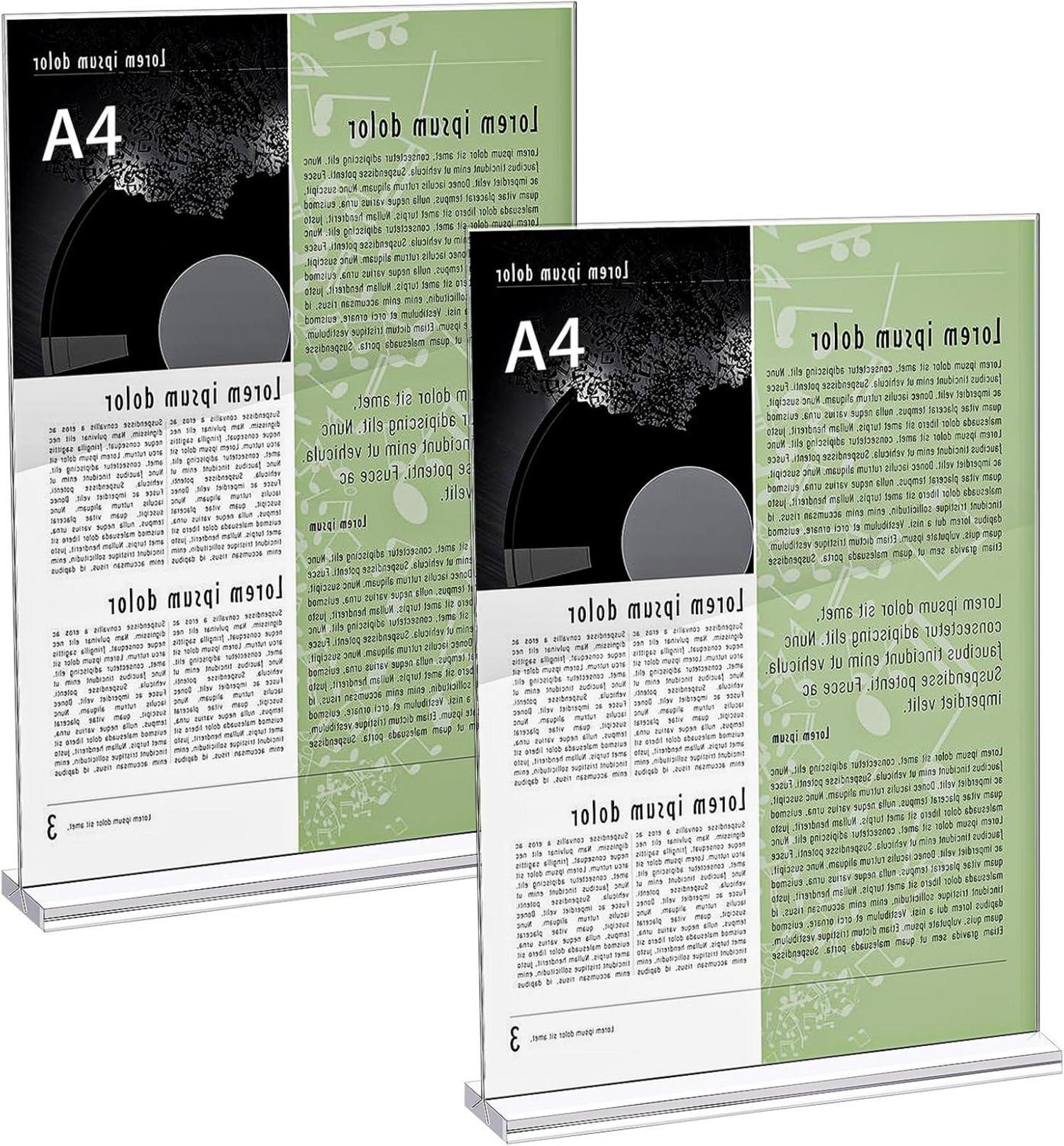 Tischaufsteller A4 transparent stabil 2 Stück Acryl Werbung