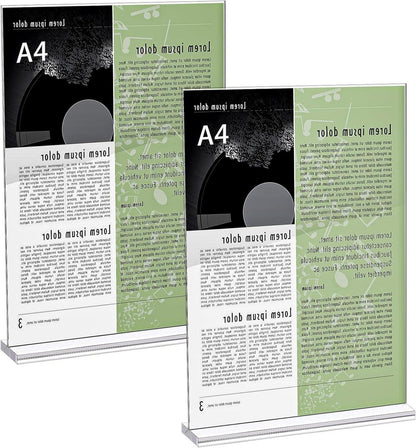 Tischaufsteller A4 transparent stabil 2 Stück Acryl Werbung