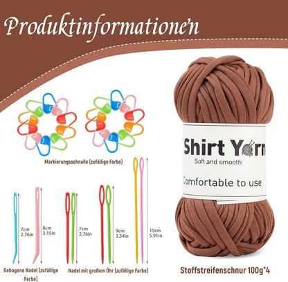 Doxiru 4er-Pack 100g T-Shirt-Garn-Set Baumwollgarn
