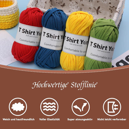 Häkelgarn-Set 4er-Pack Baumwollgarn Strickgarn 100g