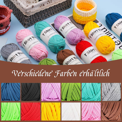 4er-Pack T-Shirt-Garn Baumwollgarn Häkelgarn-Set 100g Braun
