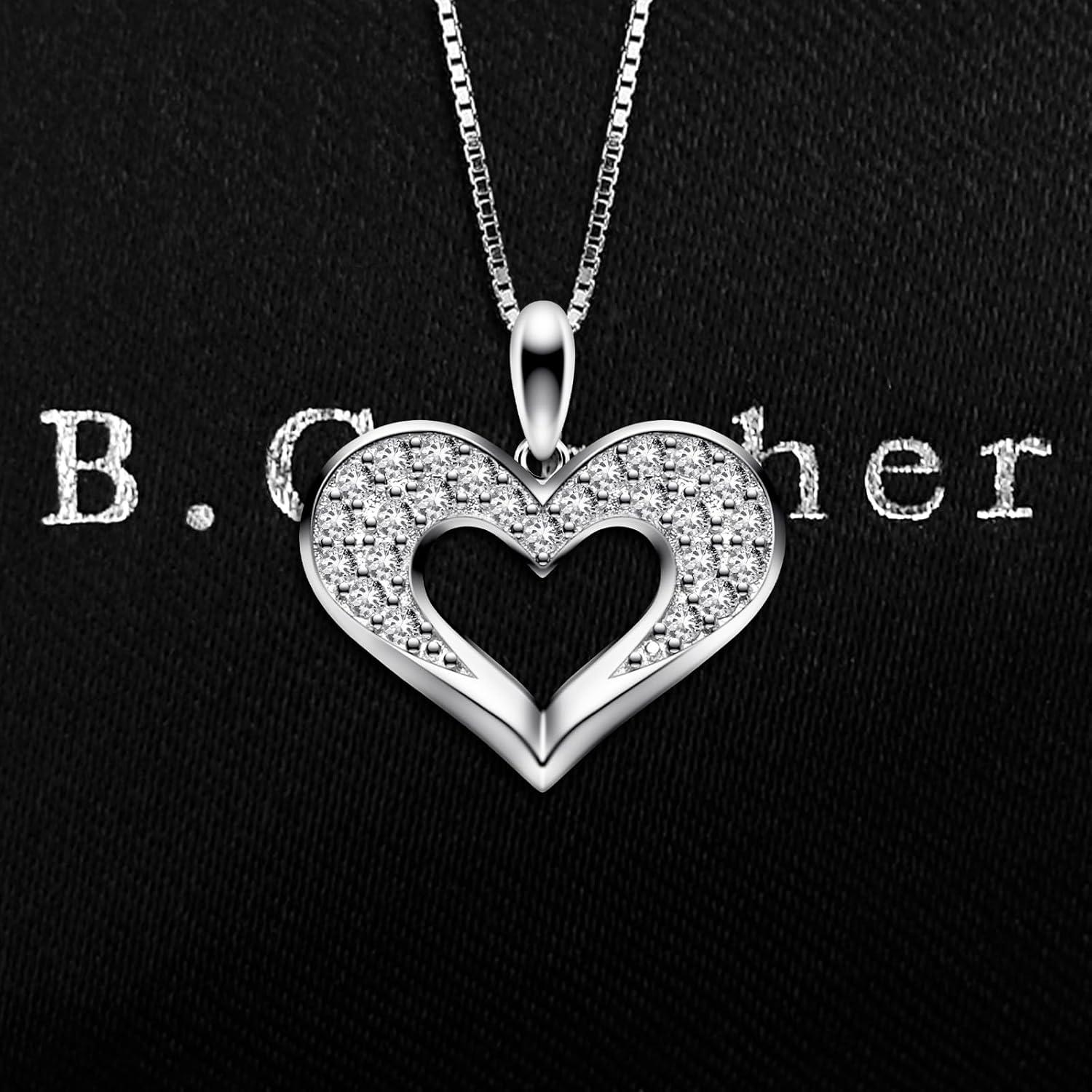 925er Sterlingsilber Herzanhänger Halskette Set 45,7 cm - Party