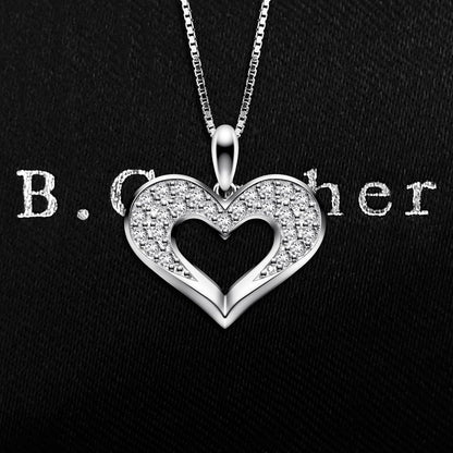 925er Sterlingsilber Herzanhänger Halskette Set 45,7 cm - Party
