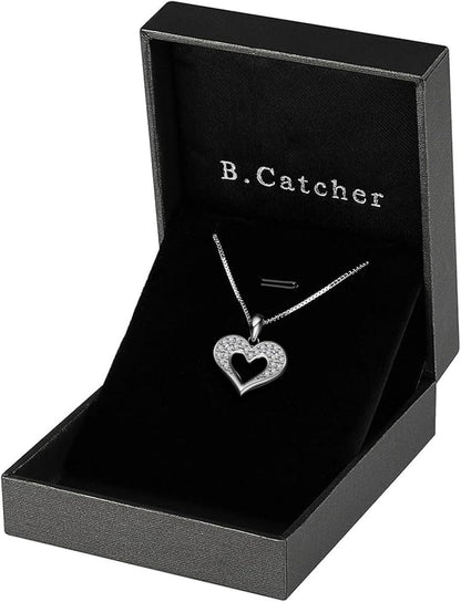Damen-Schmuck-Geschenkset 925er-Sterlingsilber Herz-Anhänger 45,7 cm