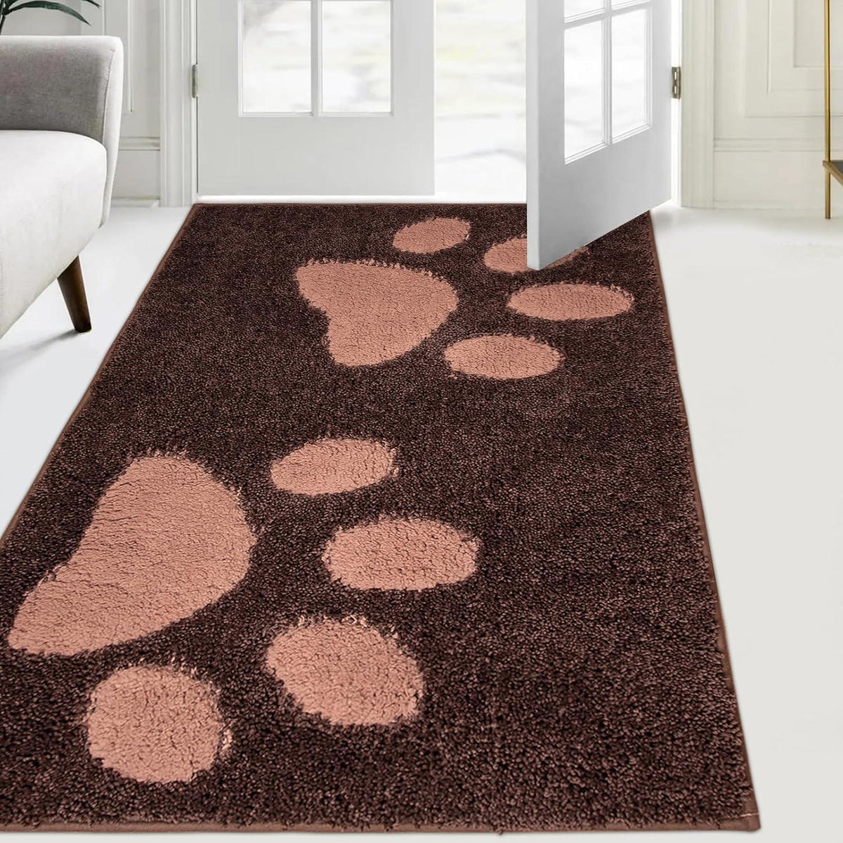 Waschbare Fußmatte Braun 84x150 cm – Schmutzfangmatte Innenbereich