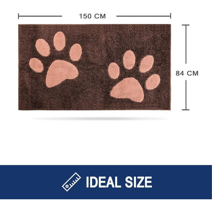 Waschbare Fußmatte Braun 84x150 cm – Schmutzfangmatte Innenbereich