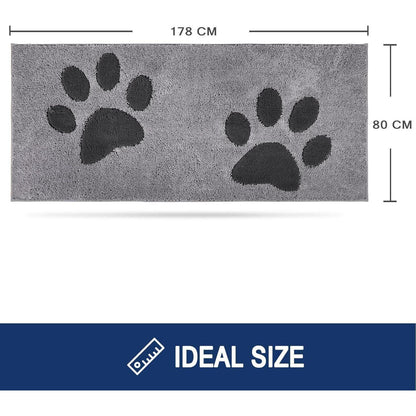 Waschbare Fußmatte Grau 80x178 cm – Schmutzfangmatte Innenbereich