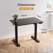 Höhenverstellbarer Schreibtisch Elektrisch 100x60 cm Schwarz