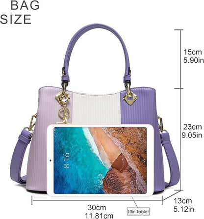 Pomelo Best Damen Handtasche gestreift Umhängetasche mit Innentaschen