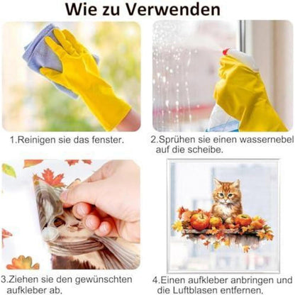 Herbst Fensterbilder 9 Blatt – Thanksgiving Deko Aufkleber