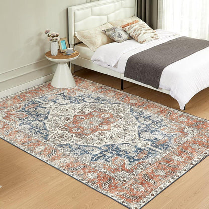 Waschbarer Vintage Kurzflor Teppich 200x290CM Orientalisches