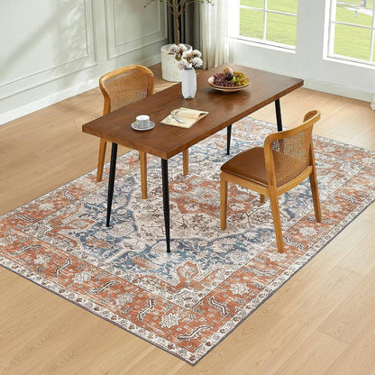 Waschbarer Teppich Vintage Orient Design 200x290CM Orange