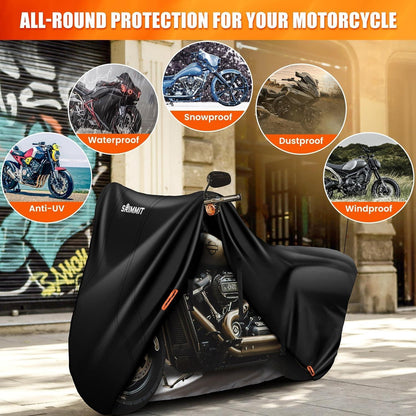 Motorradabdeckung 420D für Harley Davidson Road King 2XL Schwarz