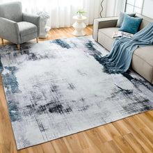 Waschbarer Teppich Kurzflor Abstrakt Blau 200x290CM für