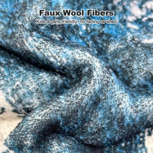 Waschbarer Teppich Kurzflor Abstrakt Blau 200x290CM für