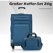 COOLIFE Koffer Set 2tlg Lila Stoffkoffer Handgepäck