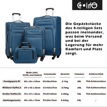 COOLIFE Koffer-Set 4tlg mit Trolley, TSA-Schloss