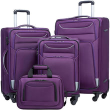 COOLIFE Koffer Trolley Set Stoffkoffer 4 Rollen Handgepäck