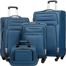 COOLIFE Koffer Set 4tlg Schwarz Stoffkoffer Handgepäck