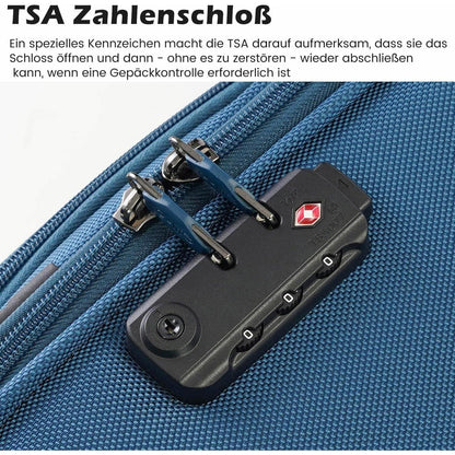 COOLIFE Koffer Set 4tlg Schwarz Stoffkoffer Handgepäck