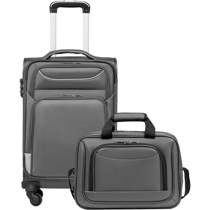 COOLIFE Koffer Trolley Handgepäck-Set 2tlg Grau