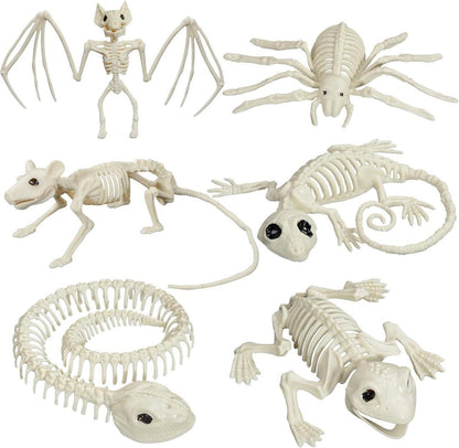 Halloween Tier Skelette Set für Dekoration, Spukhaus Party