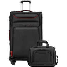 COOLIFE Koffer Set 2tlg Schwarz Stoffkoffer 4 Rollen