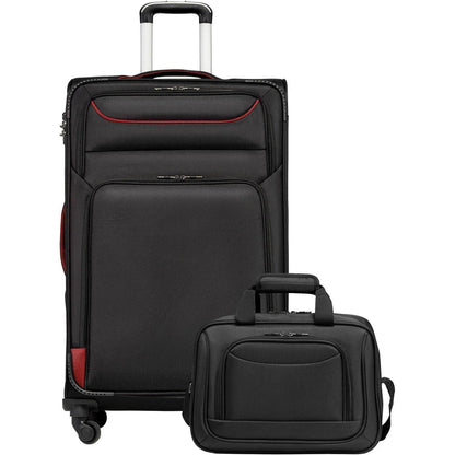 COOLIFE Koffer Set 2tlg Schwarz Stoffkoffer 4 Rollen