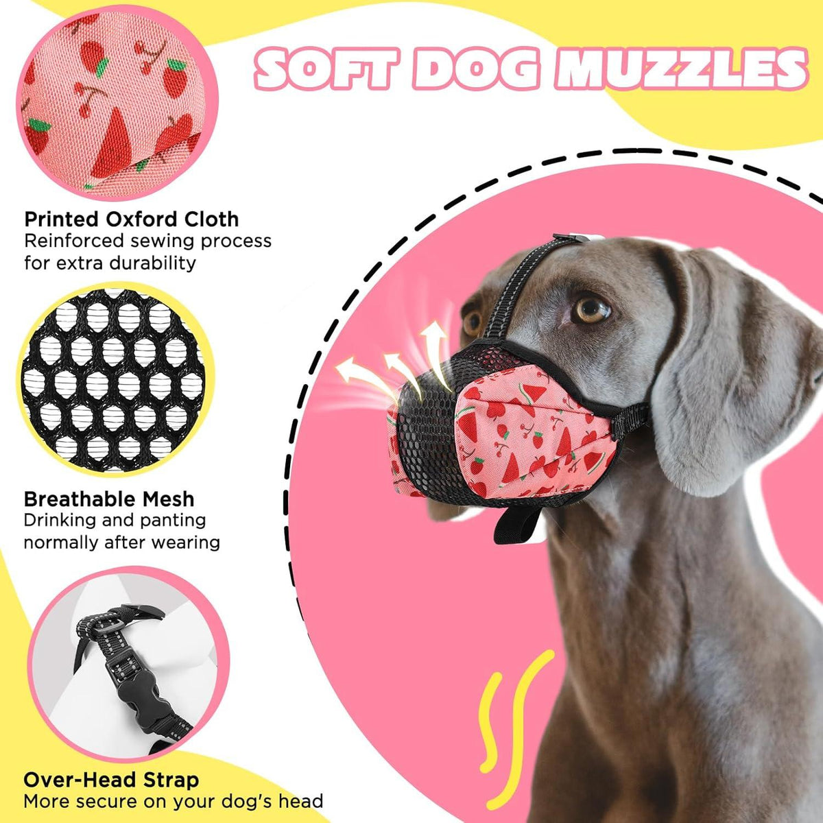Maulkorb Hund Atmungsaktives Mesh Verstellbarer Schlaufe XXL