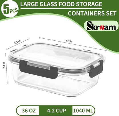 Glas-Frischhaltedosen 10-teiliges Set luftdicht stapelbar