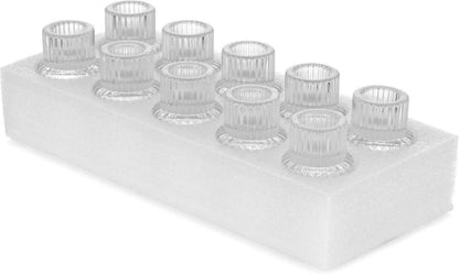 Glas Kerzenhalter Set für Stabkerzen Hochzeit Party Deko 10er Transparent