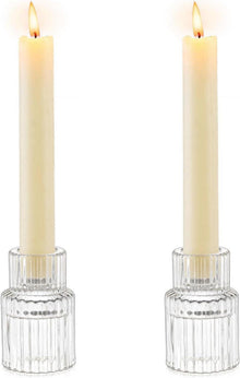 Glas Kerzenhalter Stabkerzen 2er Set Hochzeit Weihnachten Wohnzimmer